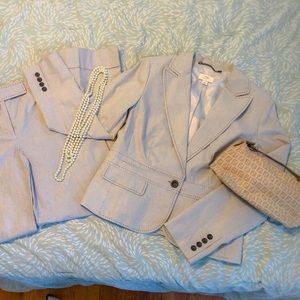 NWOT Ann Taylor LOFT black pinstripe blazer s 10